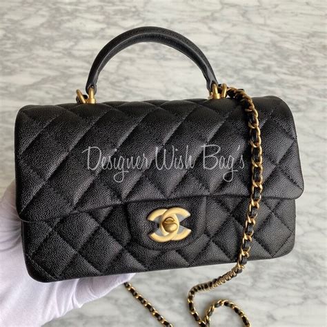 chanel classic mini top handle|Chanel mini top handle caviar.